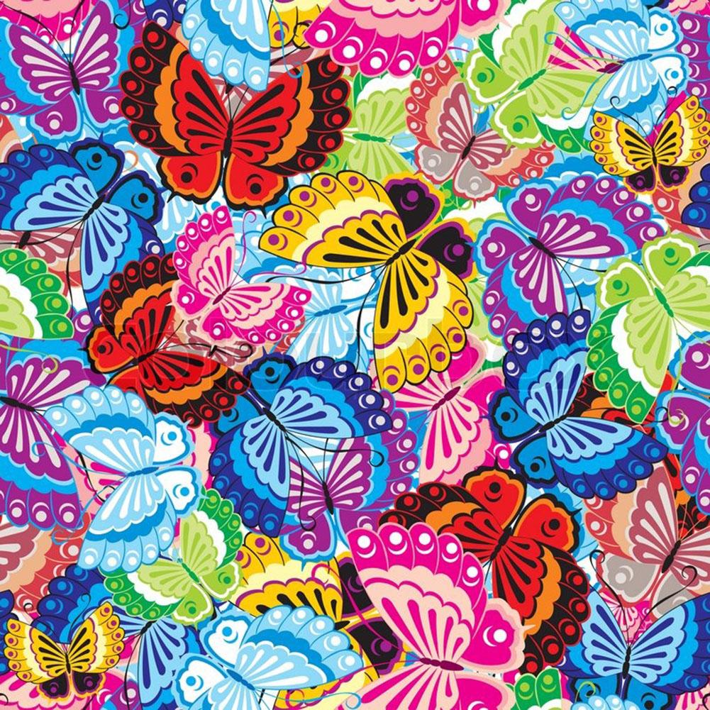 

30x30cm Round Drill Diamond Painting-Mosaic Colorful Butterfly, 501 Original