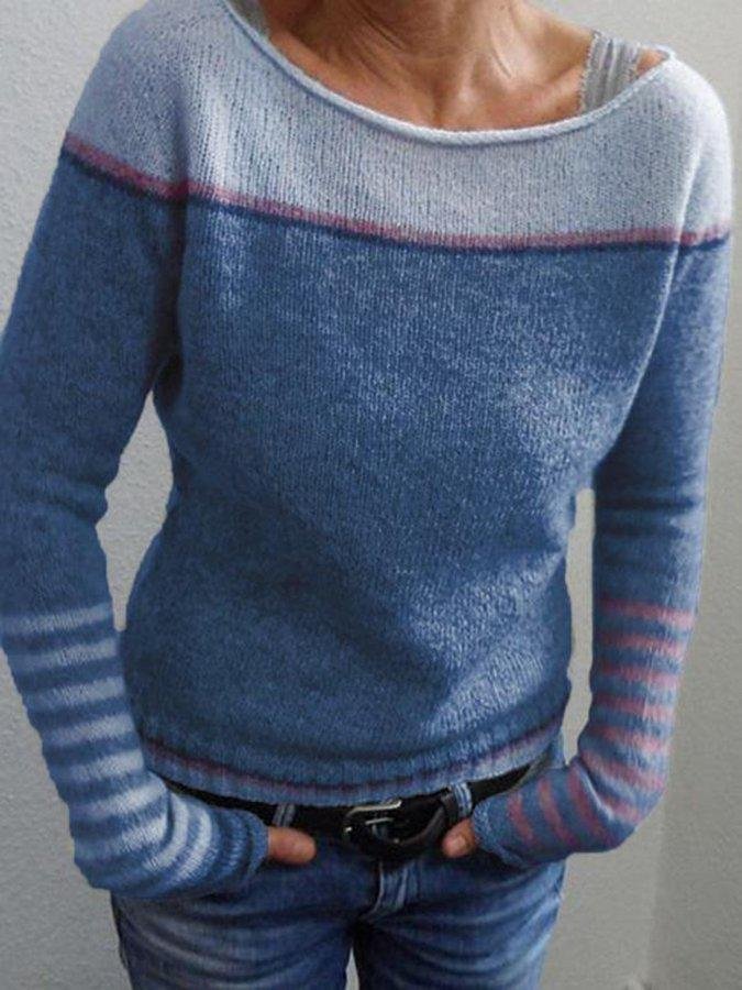 Striped Print Knitted Sweater