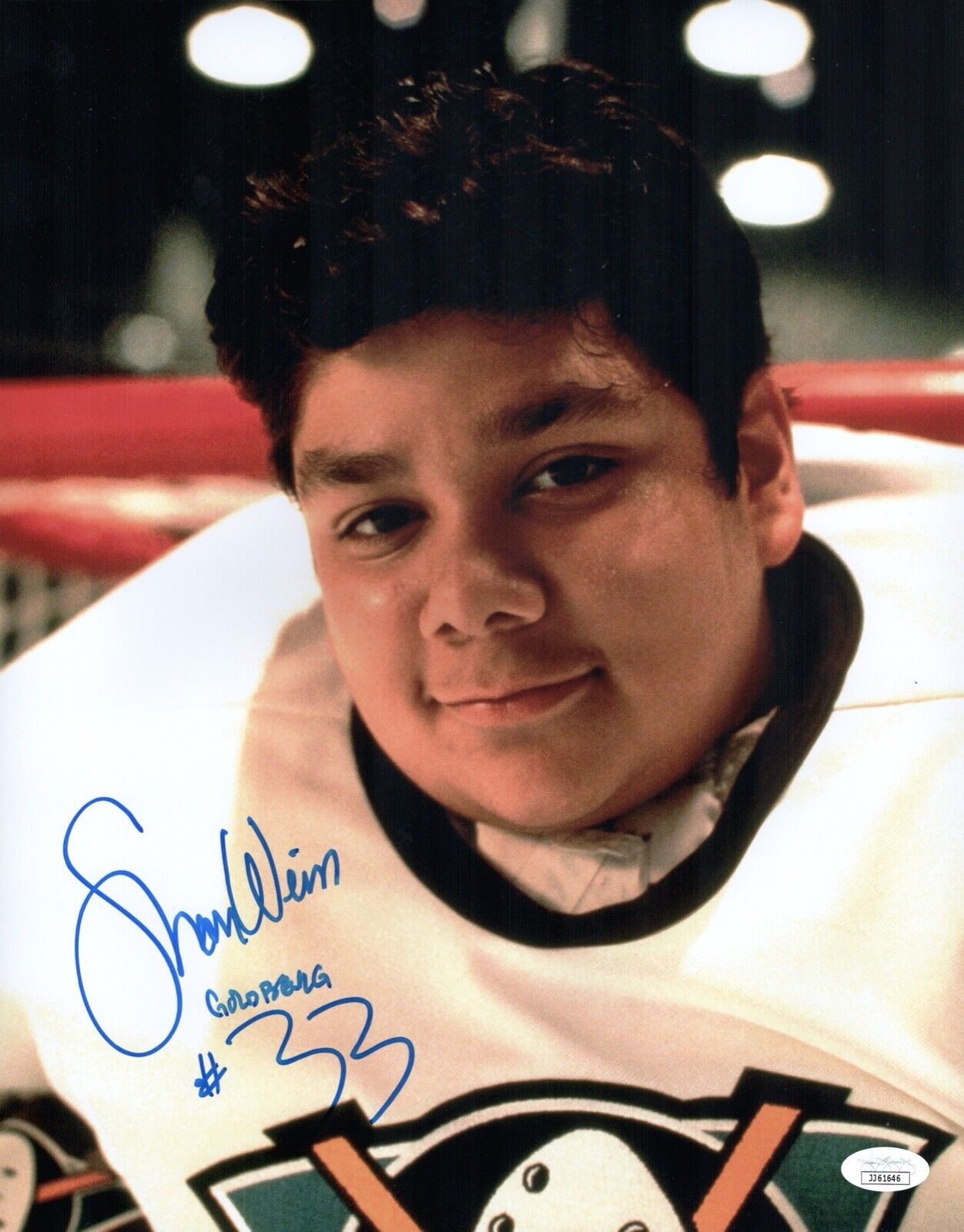 SHAUN WEISS Signed 11x14 Photo Poster painting Greg Goldberg The Mighty Ducks #33 COA JSA Cert