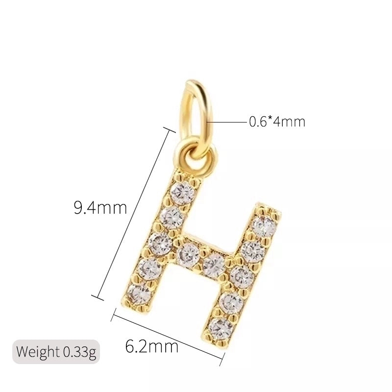 1 Piece Copper Zircon 14K Gold Plated Inlay Polished Pendant