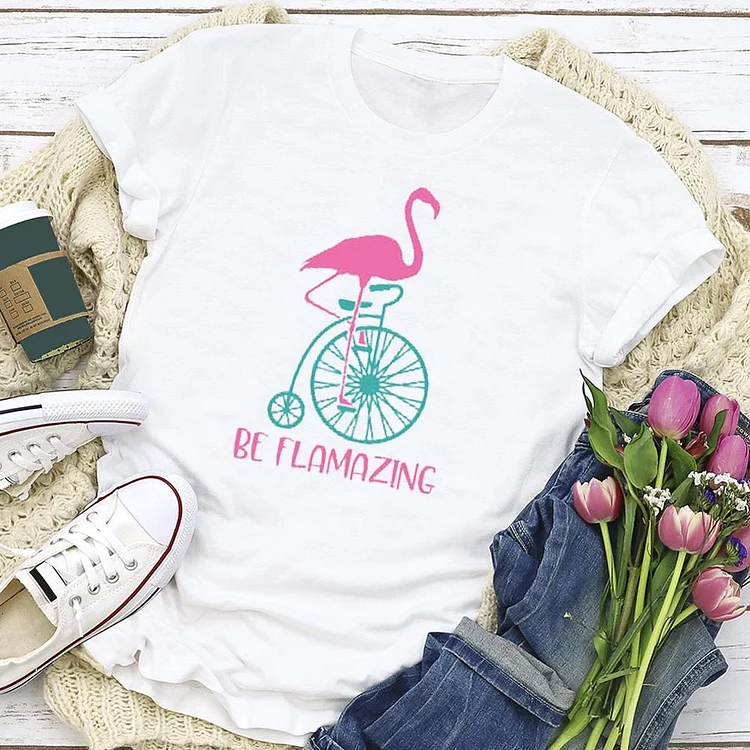 Pink Flamingo T-Shirt Tee --Annaletters