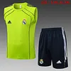 2025/2026 Real Madrid Pre-Match Training Grass Green Vest+Shorts Football1:1 Thai Quality