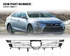 Kspeed Front Bumper Upper Grille for 2015 2016 2017 Toyota Camry LE SE XLE XSE, Black and Chrome Front Upper Grill Replace for 5310106411 TO1200377