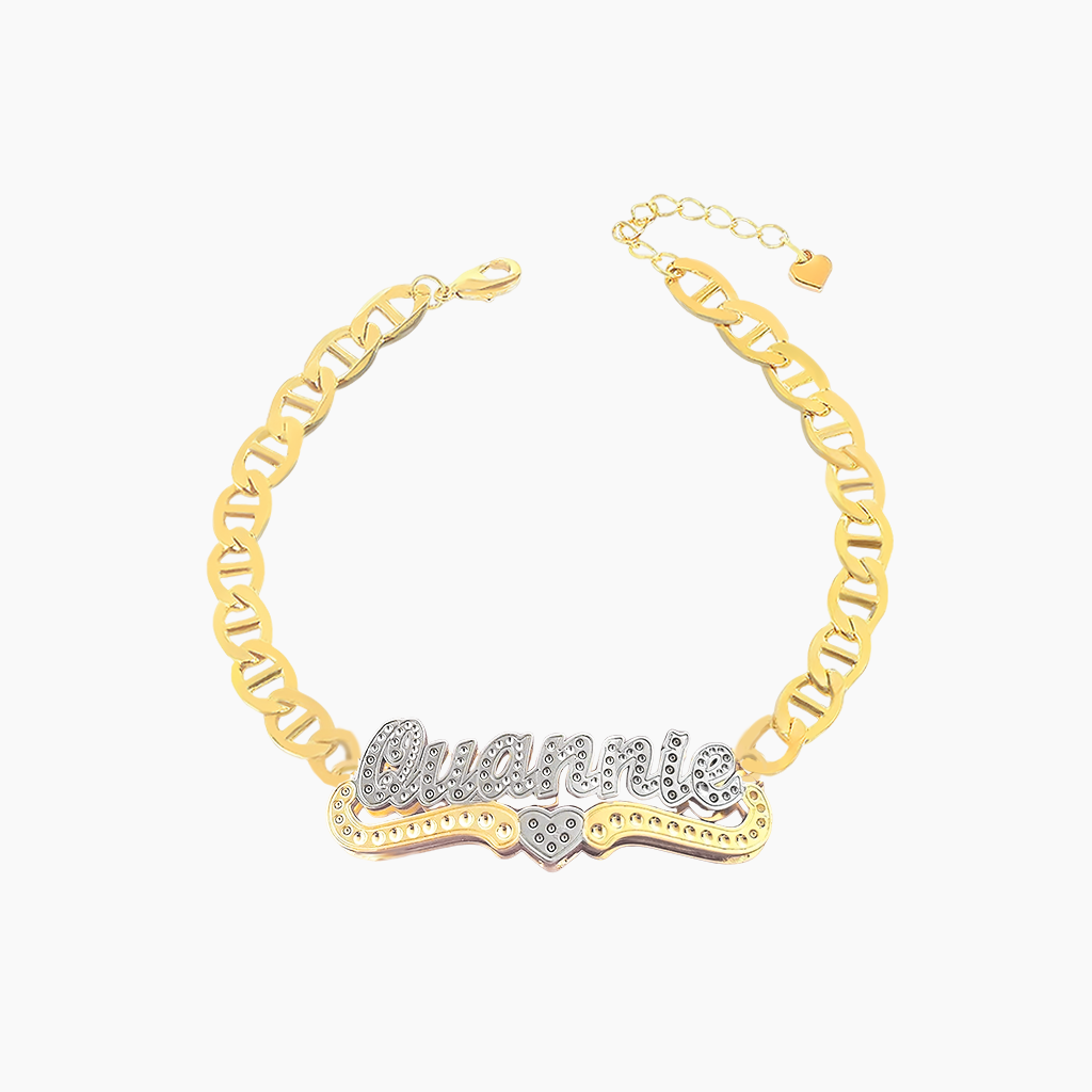 Heart-Shaped Gold-Plated Bracelet&nbsp;