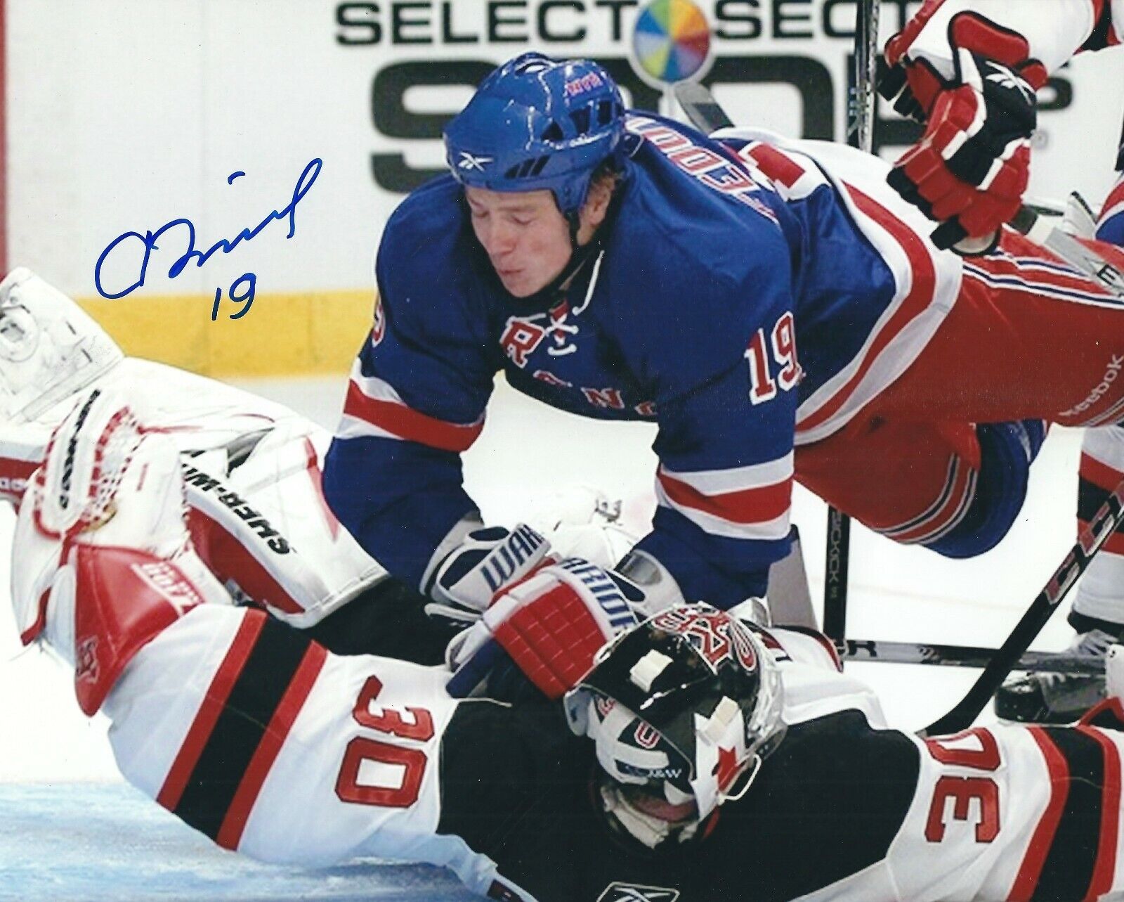 Signed 8x10 RUSLAN FEDOTENKO New York Rangers Autographed Photo Poster painting - COA