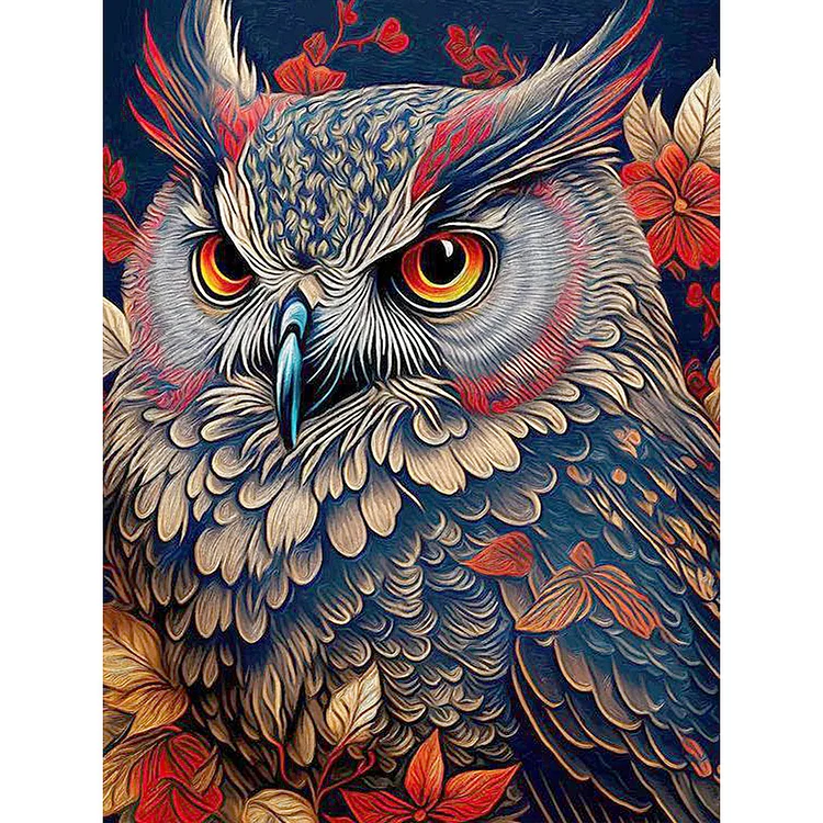 Owl In The Woods 30*40CM (Canvas) Full Round Drill Diamond Painting gbfke