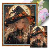 Halloween Witch-11CT Stamped Cross Stitch 40*50cm/15.75*19.69in tapestrymarket