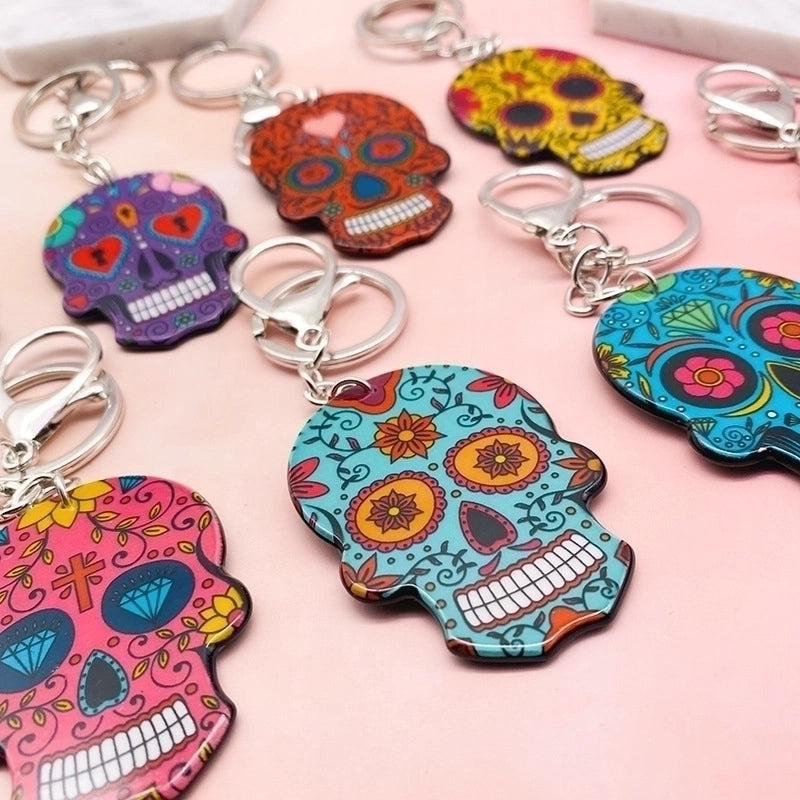 Fashion Skull Arylic Stoving Varnish Halloween Unisex Bag Pendant Keychain