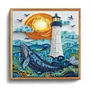 Lighthouse and Whale Special Shaped 5D DIY Partial Drill Diamond Painting Kits for Adults Beginners Home Decor Diamonds Dots Gem Art Kits Diamond Art Kit 11.81 X11.81inch