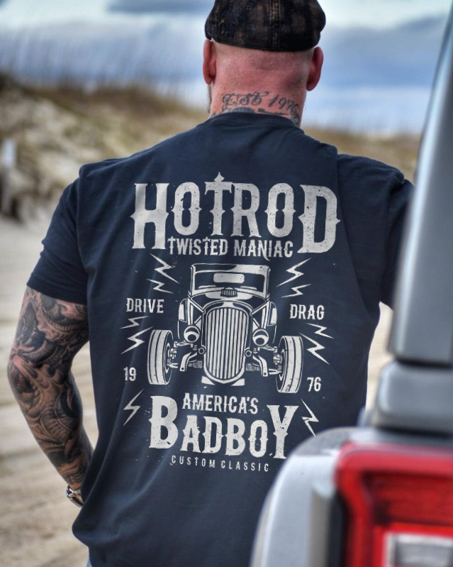 Hotrod Twisted Maniac Drive Drag America's Badboy T-shirt - Devcarry
