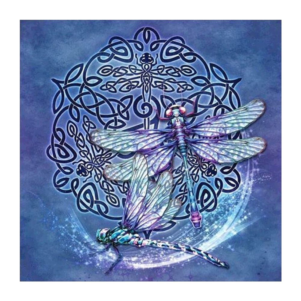 

40*40CM - Round Drill Diamond Painting - Dragonfly, 501 Original