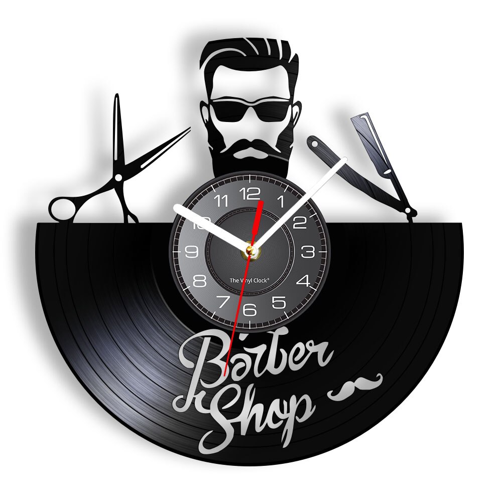 

Barber Shop - Vinyl Record Wall Clock - Without LED, 501 Original