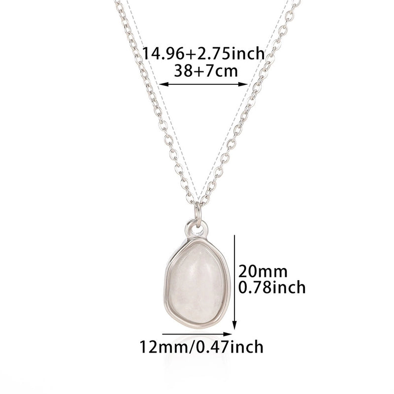 Casual Minimalist Geometric Natural Stone Titanium Steel Plating Pendant Necklace