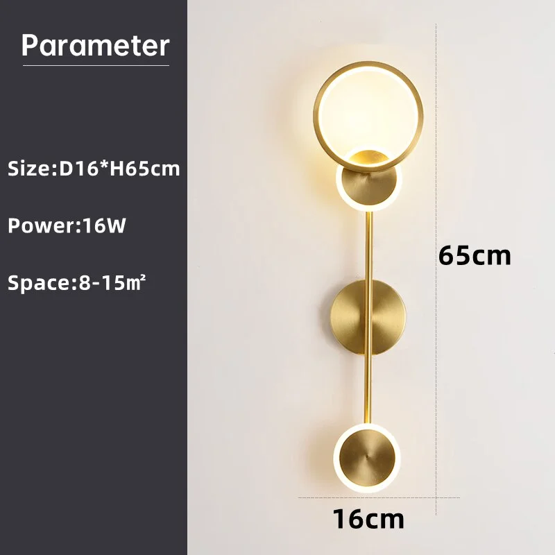 Nordic Minimalist Led Wall Light Luxury Rotatable Ring Lamp Aisle Living Room Background Bedroom Bedside Decoration Wall Lamps