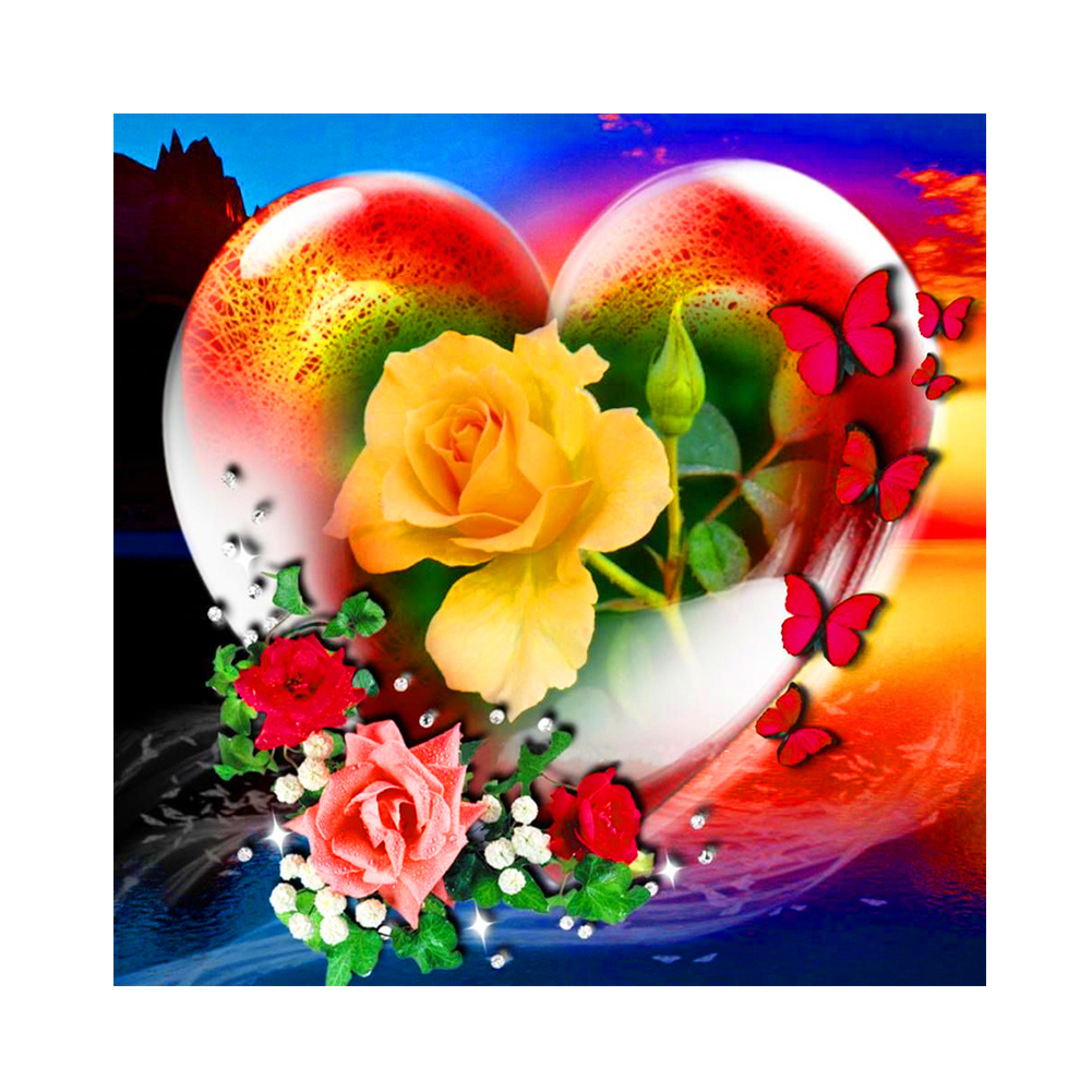 

Love Rose - Round Drill Diamond Painting - 30*30CM, Round diamond 30*30cm, 501 Original