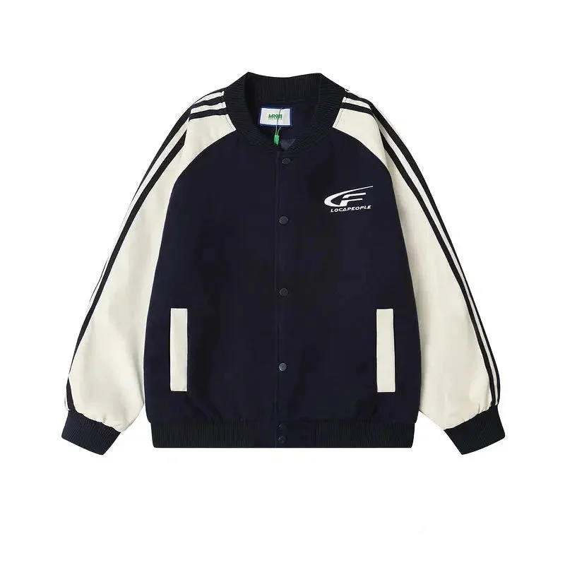 Aonga Contrasting Color Stitching Baseball Uni Jacket