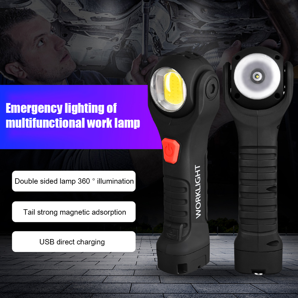 COB LED Magnet Flashlight USB Charging 1200 Lumens T6 Outdoor Working Lamp от Cesdeals WW