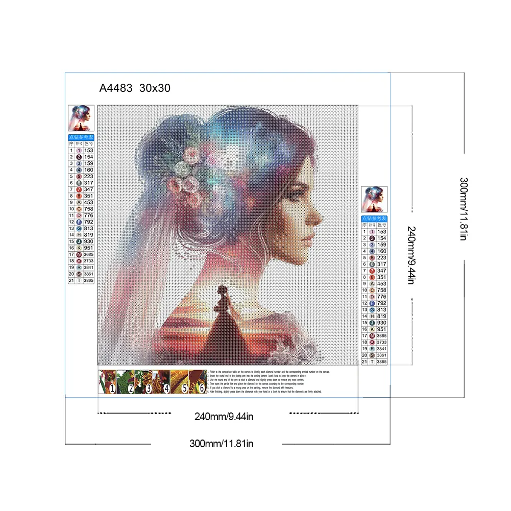 Diamond Painting - Full Round Drill - Romantic Wedding Silhouette(Canvas|30*30cm)