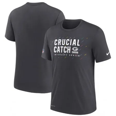 Men's Green Bay Packers Charcoal 2021 Crucial Catch Performance T-Shirt