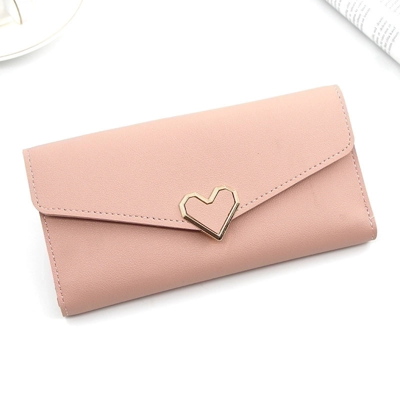 Women’s Heart Shape Pu Leather Lock Clasp Wallets
