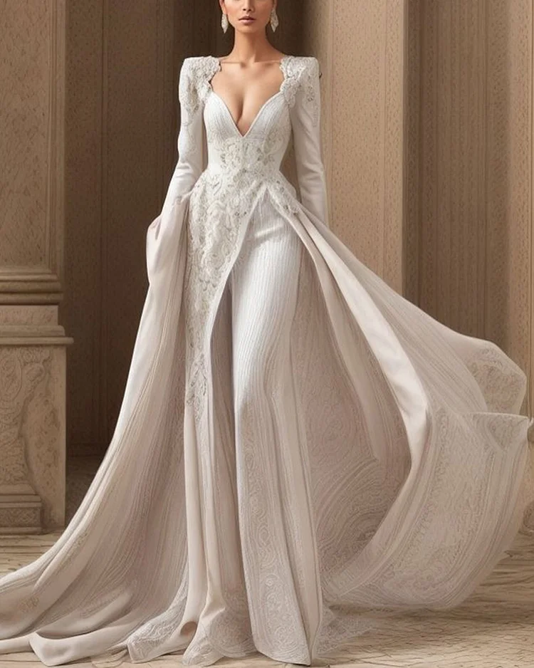 Elegant embroidered gown
