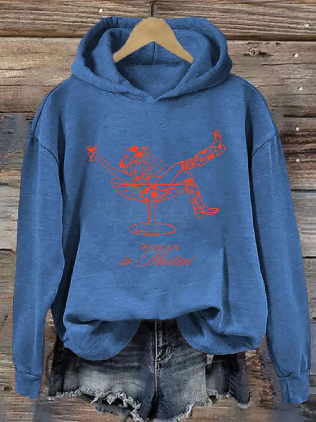 Cowgirl Woman In Martini Hoodie