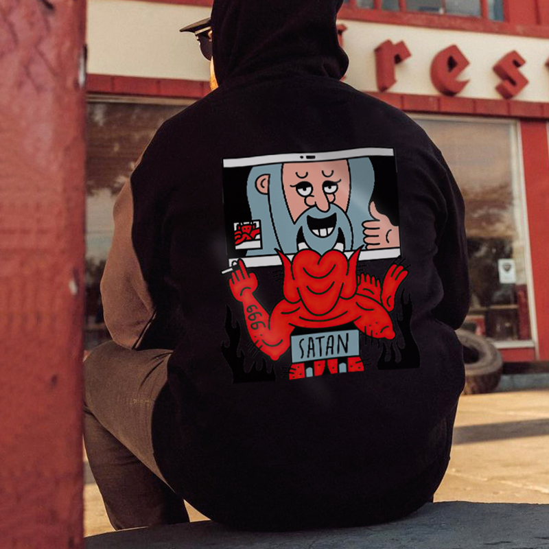 Satan Printed Men's Casual Hoodie