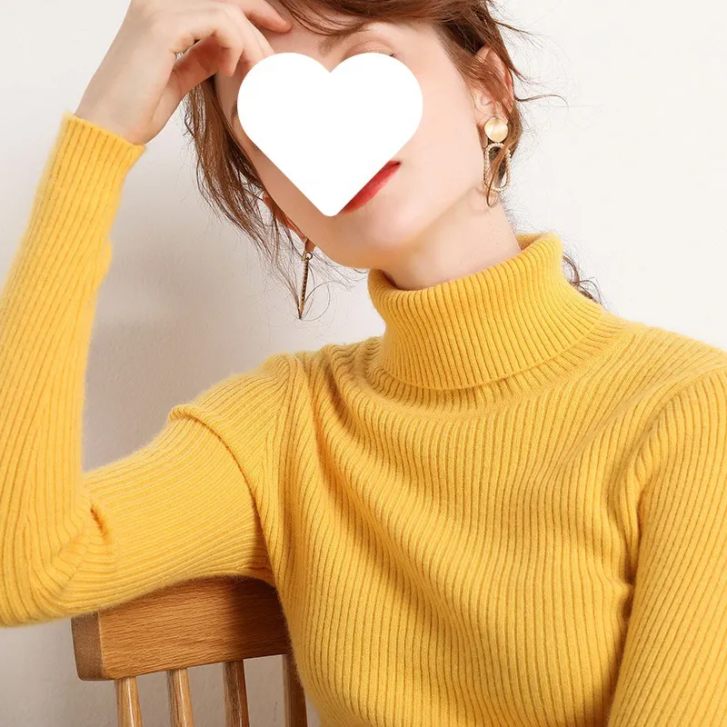 Uveng Uveng Temperament High-Neck Basic Sweater Women's Autumn And Winter Repair Jacket Inside The Bottom Of The Long-Sleeved Knitting Shirt