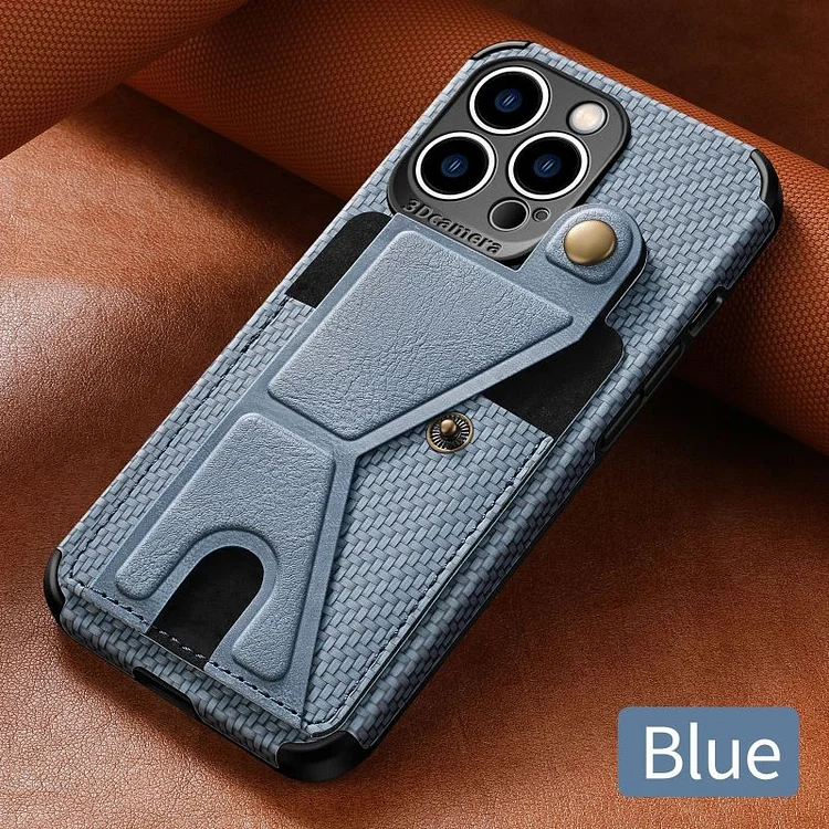 Carbon Fiber Wallet Flip Leather Phone Case For iPhone