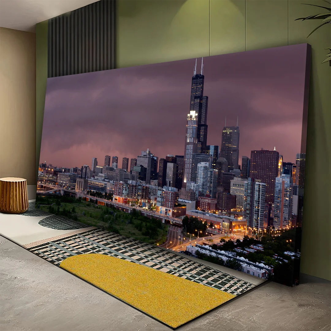 Chicago Skyline Beautiful Landscape Canvas Wall Art