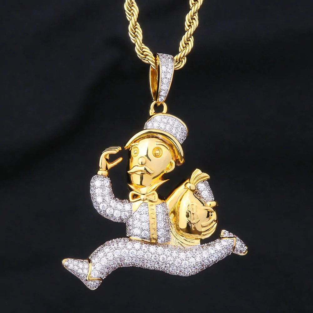 Running Man Pendant 14K Gold Plated(24 inches)