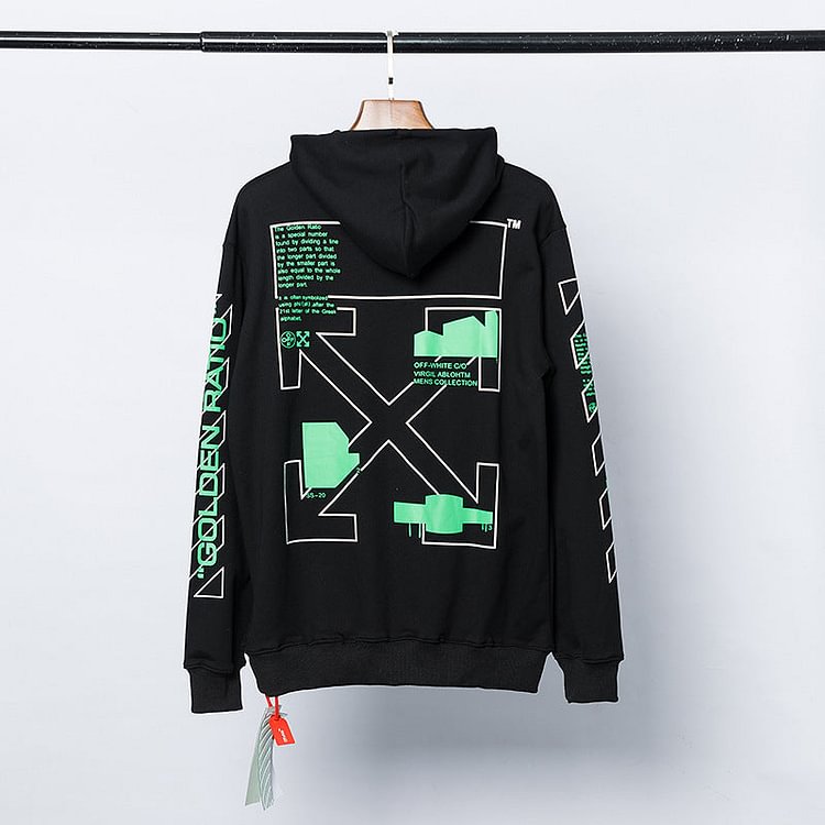 off White Hoodie Arrow Print Men's and Women's Hooded Sweater