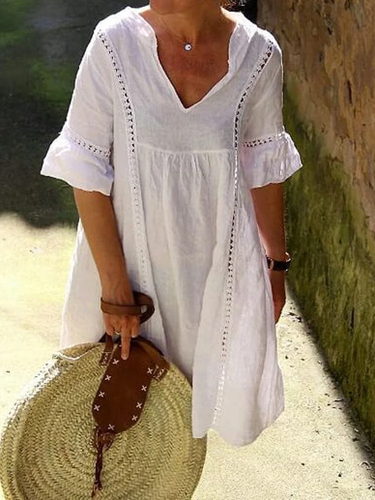 Retro casual loose dress