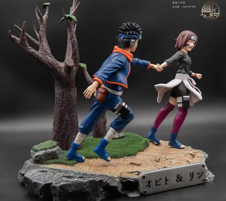 Nova figura naruto katashi obito rin luta figura pvc naruto