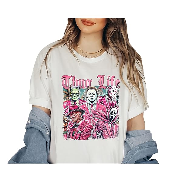 Loveyoufancy Thug Life Horror Movie Shirt, Movie Shirt, Scary Halloween Shirt, Horror Friend Shirt, Halloween Vibes Shirt, Retro Halloween Shirt