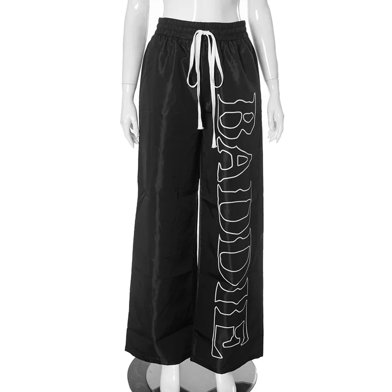 Uveng Uveng New Women's Fashion Trendy High Street Trend Hhop Style Letter With Loose Casual Pants