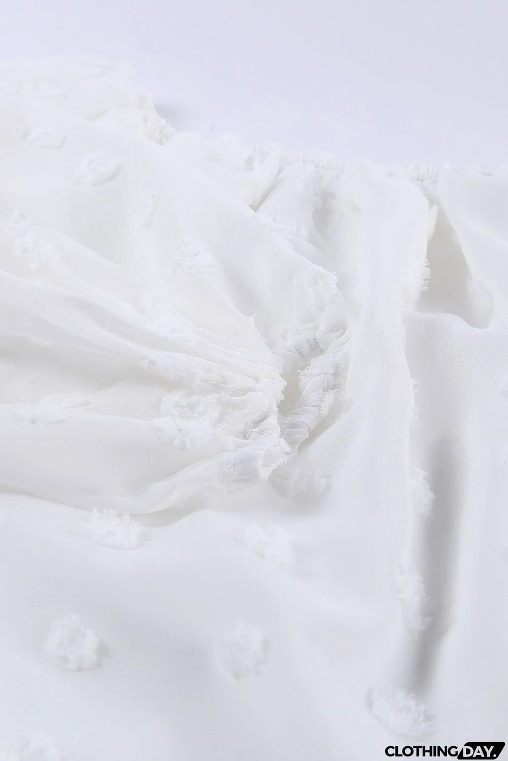 Off Shoulder Swiss Dot Blouse