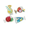4pcs DIY Beverages Full Drill Special Shaped Diamond Painting Keychains Gifts
