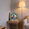 Framed Stained Glass Bird-Paint by Numbers Acrylic Painting 35*35CM With Color Box 5ML(24Colors)
