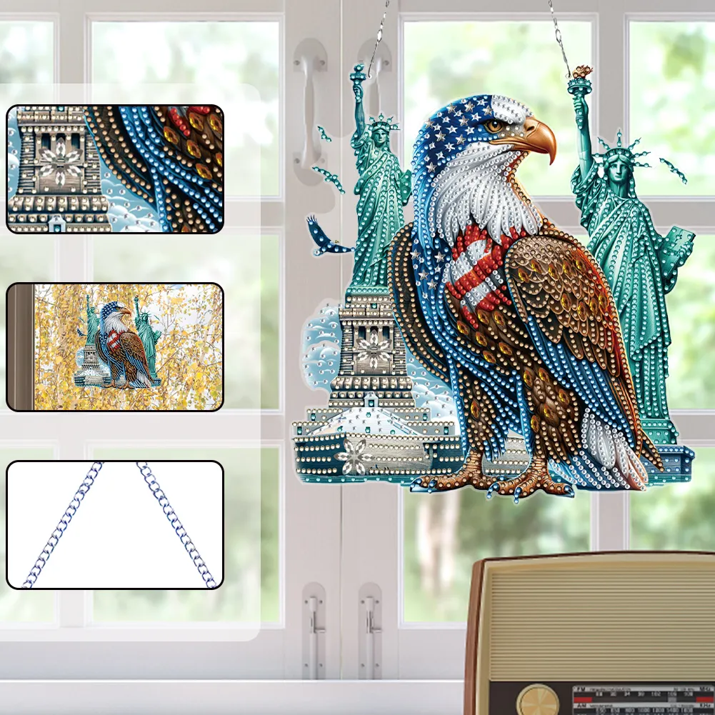 Independence Day Eagle Acrylic 2D Flat DIY Diamond Art Pendant Wall Decoration