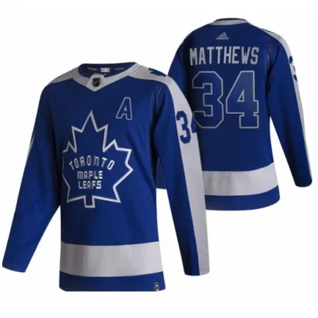 Men's Toronto Maple Leafs #34 Auston Matthews 2020/2021 Blue  Reverse Retro Special Edition Stitched Jersey