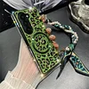 Suitable for Samsung zfold mobile phone case leopard print magnetic rhinestone creative folding protective cover