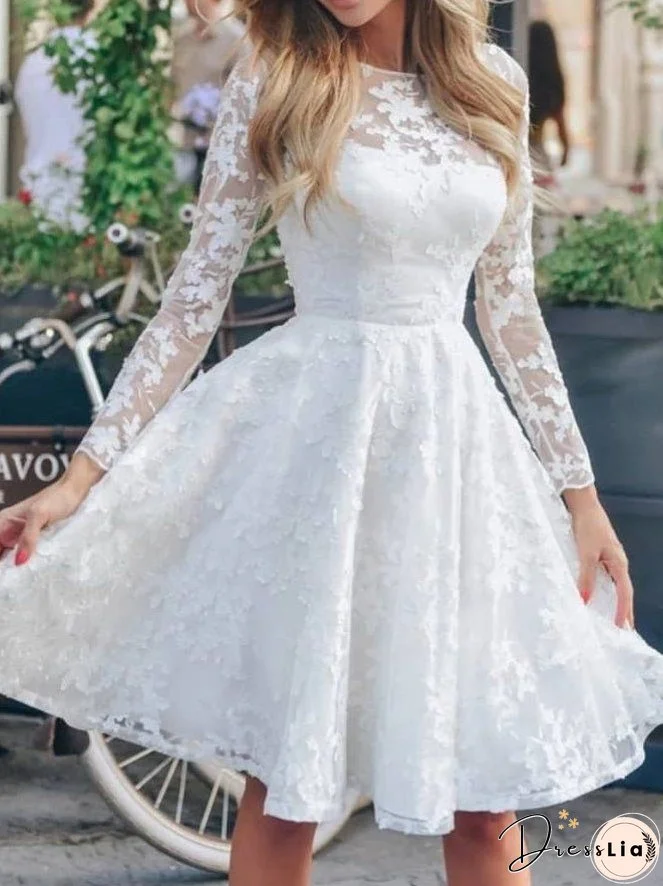 Women's Dresses Lace Long Sleeve Mini Dress