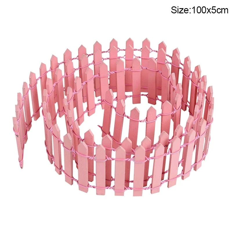 100*5cm/3cm Mini Wooden Fence DIY Miniature Fairy Garden Wood Barrier Dollhouse Showcase Craft Home Decoration Accessories