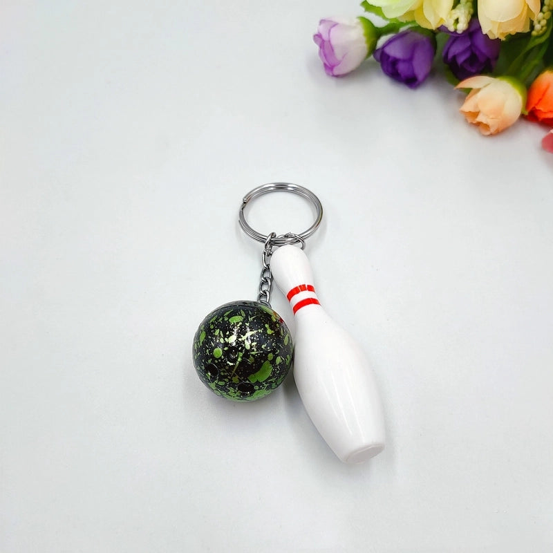 Minimalist Sports Bowling Ball Plastic Unisex Bag Pendant Keychain