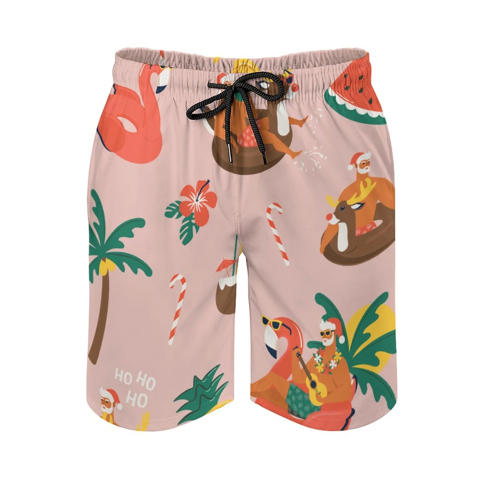 Oforp Collection S Merry Christmas Happy Holidays Mens Quick Dry Printed Board Swim Beach Shorts with Pockets 