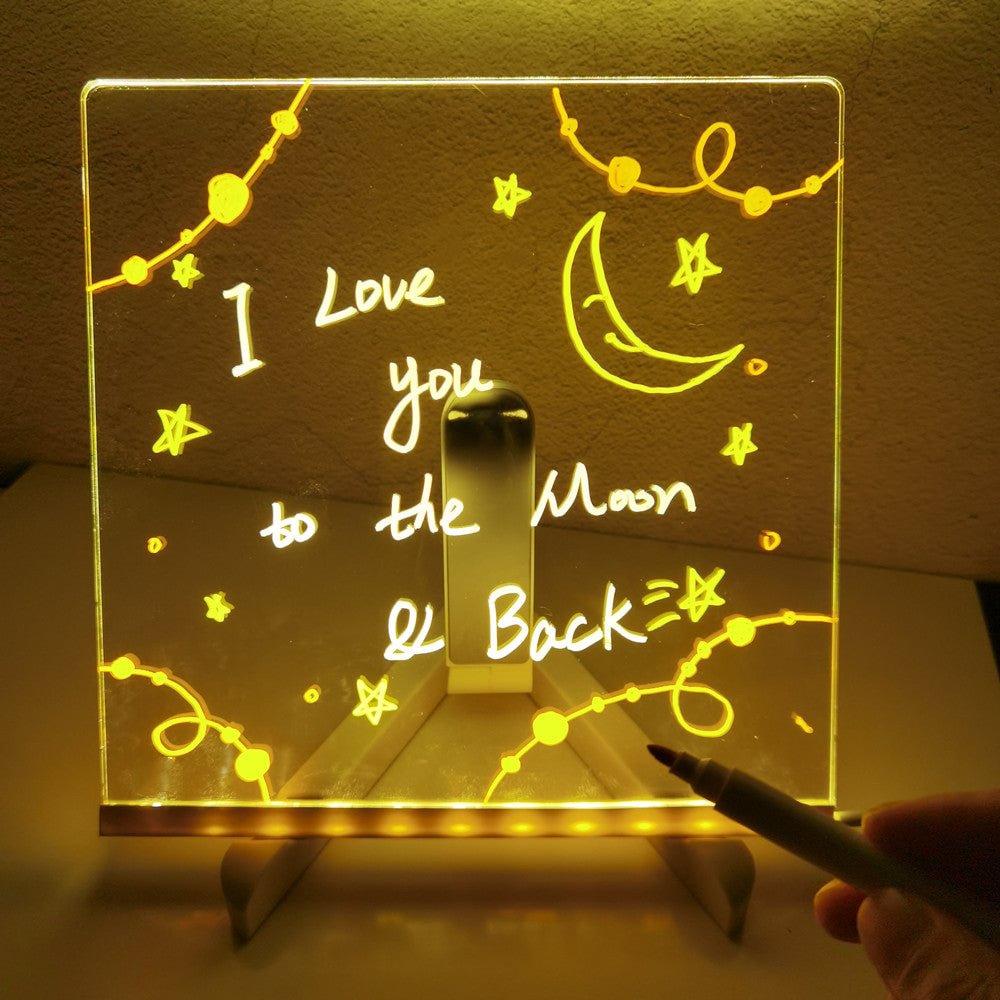 Personalized LED Lamp Acrylic Message Note Board - vzzhome