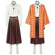 [Wetrose] In Stock Tanjirou Kamado Cosplay Costume  Kimetsu no Yaiba Coat Kimono Haori Fanart Doujin Set Halloween