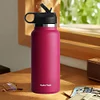 40oz Insulated Cup Mug Straw Lid Stainless Steel Thermos Water Bottle Wide Mouth