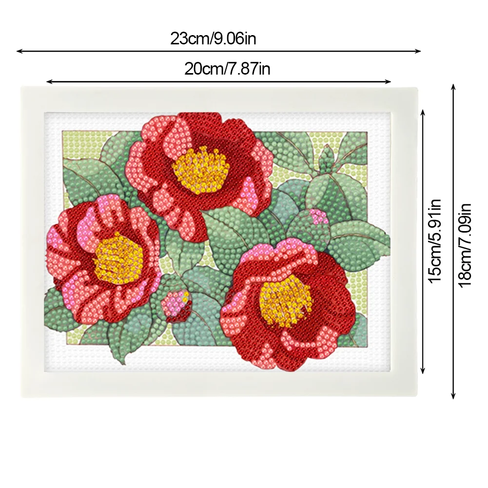 DIY Flower Full Drill Diamond Painting for Beginners(Canvas|15*20cm)【with Plastic Frame】